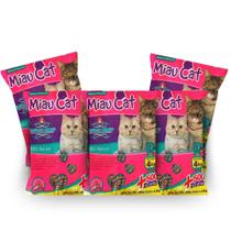 Kit Com 5 Pacotes de Areia Sanitária Antiodor Tira Cheiro Miaucat Para Gatos Tradicional 100%Natural Kit Com 5 Pacotes de Areia Sanitária Antiodor Tira Cheiro Miaucat Para Gatos Tradicional 100%Natural