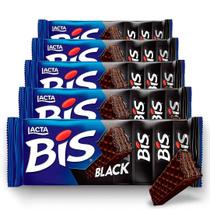 Kit com 5 pacotes de Chocolate Bis Black c/16 unid. - Lacta