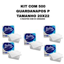 Kit com 5 pacotes de guardanapo baby tamanho 20x22 Kit com 5 pacotes de guardanapo baby tamanho 20x22