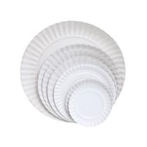 Kit com 5 Pacotes de Prato Branco nº 7 28cm com 100 Unidades Cada Total 500 Pratos Descartáveis