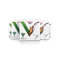 Kit com 5 pacotes - Filtro Hario V60 Branco 40 unidades Tamanho 02