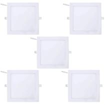 Kit Com 5 Painel Led 18w Embutir Quadrado 6500k Branco Frio Kit Com 5 Painel Led 18w Embutir Quadrado 6500k Branco Frio
