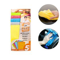 Kit Com 5 Panos De Microfibra Multiuso Mr.Plus Talge 30x38cm