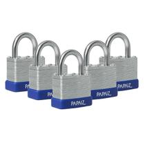 Kit com 5 papaiz cadeado de aço laminado com chaves 40mm