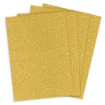Kit com 5 Papel Glitter Metálico Ouro 250g A4 10 Folhas
