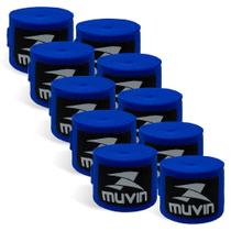 Kit com 5 Pares Bandagens Elásticas 5 metros Muvin - Luta - Boxe, Muay Thai, MMA