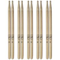 Kit com 5 Pares de Baquetas para Bateria Hickory 5A New York