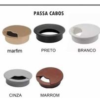 Kit Com 5 Passa Fio Cabo Mesa Computador 46mm Cores