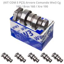 Kit com 5 Pçs Arvore Comando Ww3 Cg 160 / Bros 160 / Xre 190