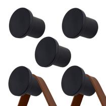 Kit com 5 Penduradores Suporte Preto Fixador Multiuso de Parede 4cm para Pendurar Bolsas Acessórios Espelho