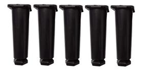 Kit com 5 Pés Para Gabinete de Pia Armário Balcão 14cm Regulável Geli Preto