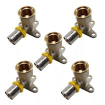 Kit Com 5 Pex Para Gás - Cotovelo Com Base Fixa 16mm - 1/2 Kit Com 5 Pex Para Gás - Cotovelo Com Base Fixa 16mm - 1/2