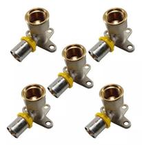 Kit Com 5 Pex Para Gás - Cotovelo Com Base Fixa 16mm - 1/2 Kit Com 5 Pex Para Gás - Cotovelo Com Base Fixa 16mm - 1/2