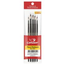 Kit com 5 Pinceis Artístico Redondo Condor 5504