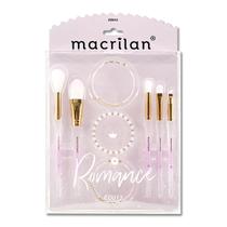 Kit com 5 Pinceis e 3 Pulseiras Macrilan ED013 Kit com 5 Pinceis e 3 Pulseiras Macrilan ED013