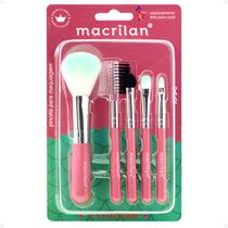 Kit Com 5 Pincéis Para Maquiagem Macrilan Princess Kp9-6 Kit Com 5 Pincéis Para Maquiagem Macrilan Princess Kp9-6