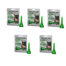 Kit com 5 Pipeta Antipulga e Carrapato Frontline Plus Gato 0,5ml