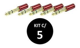 Kit Com 5 Plug Adaptador Santo Angelo P2 / P10 Niquelado Kit Com 5 Plug Adaptador Santo Angelo P2 / P10 Niquelado