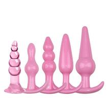 Kit Com 5 Plug Anal Estimulante Texturas Diversas Silicone Conforto Dilatador