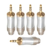 Kit com 5 Plug Estéreo P2 - Metal Prata Kit com 5 Plug Estéreo P2 - Metal Prata