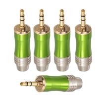 Kit com 5 Plug Estéreo P2 - Metal Verde Kit com 5 Plug Estéreo P2 - Metal Verde