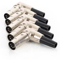 Kit com 5 Plug MIDI DIM 90º graus Metálico Profissional