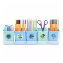 Kit Com 5 Porta Objetos Mundo Da Lua Azul E Verde - Dello Kit Com 5 Porta Objetos Mundo Da Lua Azul E Verde - Dello