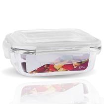 Kit Com 5 Pote Vidro Hermético Com 370ml Marmita Mantimentos Fitness