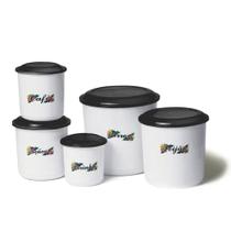 Kit com 5 potes para Mantimento com tampa Redondo -Decorado Kit com 5 potes para Mantimento com tampa Redondo -Decorado