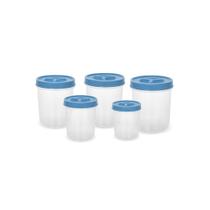 kit com 5 Potes para mantimentos com tampa de rosca - ERCAPLAST