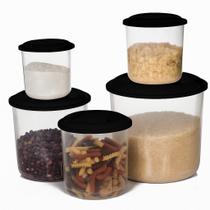 kit com 5 Potes para mantimentos com tampa - ERCAPLAST kit com 5 Potes para mantimentos com tampa - ERCAPLAST