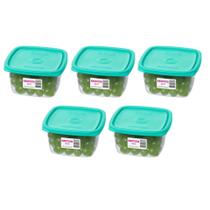 Kit com 5 Potes Quad de Plástico Marmita Sanremo 800ML Verde