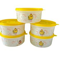 Kit com 5 potes tema fazendinha 750 ml