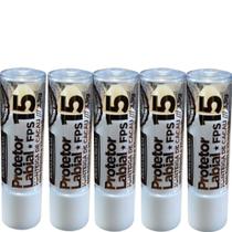 Kit Com 5 Protetor Labial e Solar Fps 15 Manteiga de Cacau Com Própolis e Vitamina E Kit Com 5 Protetor Labial e Solar Fps 15 Manteiga de Cacau Com Própolis e Vitamina E