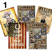 Kit com 5 quadros country feito em MDF corte a laser com adesivos de alta qualidade.
