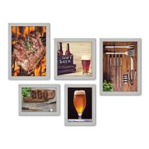 Kit Com 5 Quadros Decorativos - Churrasco - Churrasqueira - Espaço Gourmet - Cozinha - 192kq01b Kit Com 5 Quadros Decorativos - Churrasco - Churrasqueira - Espaço Gourmet - Cozinha - 192kq01b