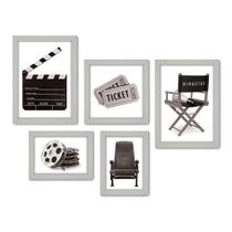 Kit Com 5 Quadros Decorativos - Cinema - Filmes - Movie - Sala - 288kq01b
