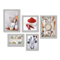 Kit Com 5 Quadros Decorativos - Cozinha - Utensílios de Cozinha - 189kq01b