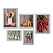 Kit Com 5 Quadros Decorativos - Cozinha - Utensílios de Cozinha - 220kq01b