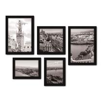 Kit Com 5 Quadros Decorativos - Espanha Paisagem Mundo - 149kq01p