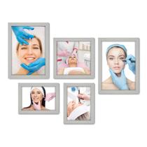 Kit Com 5 Quadros Decorativos - Estética - Beleza - Esteticista - 213kq01b Kit Com 5 Quadros Decorativos - Estética - Beleza - Esteticista - 213kq01b