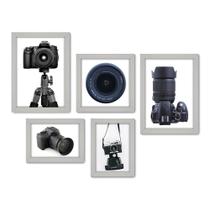 Kit Com 5 Quadros Decorativos - Fotografia - Máquina Fotográfica - 182kq01b Kit Com 5 Quadros Decorativos - Fotografia - Máquina Fotográfica - 182kq01b
