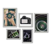 Kit Com 5 Quadros Decorativos - Fotografia - Máquina Fotográfica - 183kq01b Kit Com 5 Quadros Decorativos - Fotografia - Máquina Fotográfica - 183kq01b