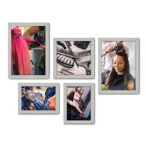 Kit Com 5 Quadros Decorativos - Salão de Beleza Cabeleireiro - 055kq01b Kit Com 5 Quadros Decorativos - Salão de Beleza Cabeleireiro - 055kq01b