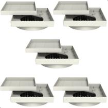 Kit Com 5 Ralos Oculto Invisível Anti Inseto 15x15 Branco