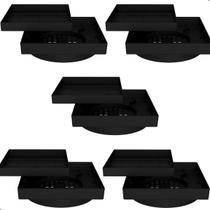 Kit Com 5 Ralos Oculto Invisível Anti Inseto 15x15 Preto