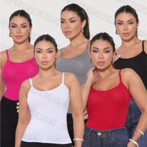 Kit com 5 regata feminina de alcinha fina super confortavel ideal para usar no verão e combinar com varios looks Kit com 5 regata feminina de alcinha fina super confortavel ideal para usar no verão e combinar com varios looks