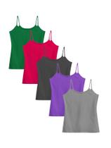 Kit Com 5 Regatas Básica Alcinha Feminina Colorida