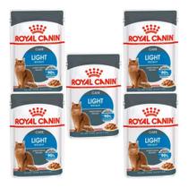 Kit Com 5 Sachê Royal Canin Light Weight Care Gatos 85g Cada
