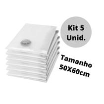 Kit com 5 Sacos De Viagem P/ Guardar Roupas À Vácuo 50X60Cm